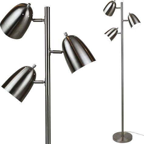 LIGHTACCENTS LOFT Brushed Nickel 3 Light Floor Lamp with Three ...
