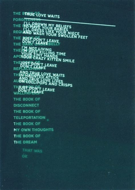 Radiohead Love Waits Lyrics