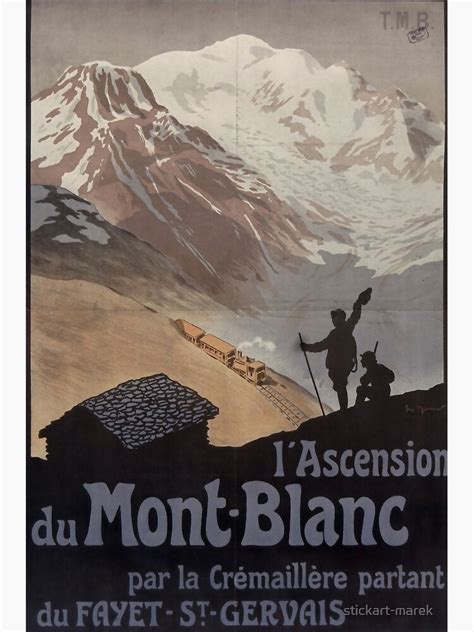 Ascension du Mont Blanc vintage travel poster Poster | Vintage travel ...