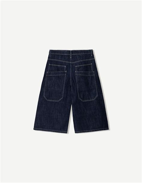 Super baggy denim Bermuda jorts - Men | Bershka