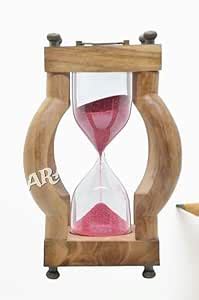 Wooden Base Sand Clock Unique Timer an Antique Showpiece Handle Sand ...