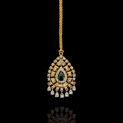 Buy Bridal Maang Tikka Online | Beautiful Papidi Billa with 18K Gold ...