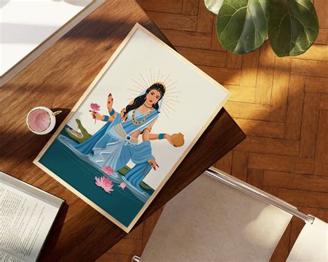 Buy Goddess Ganga Devi Mata on Crocodile Art Shri Gangaji Hindu Online ...