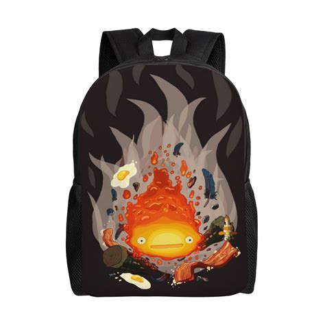 Howls Moving Castle Fire Backpack Cute Anime Large Capacity ...