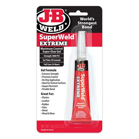 J-B Weld Superweld Extreme Instant Adhesive Glue 1 Hour Dry Time 15 G ...