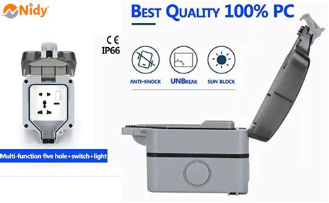 Nidy® 16A Outdoor Wall Weatherproof Plug Socket Box Wall Electrical ...