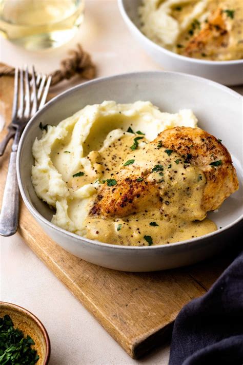 Chicken with Creamy Dijon Sauce and Mashed Potatoes | Recipe | Cooking ...