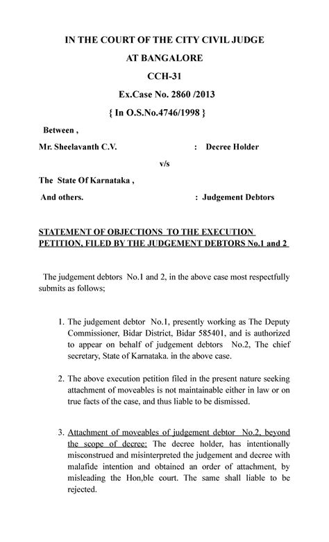 2-NEW - Karnataka State Law University - IN THE COURT OF THE CITY CIVIL ...