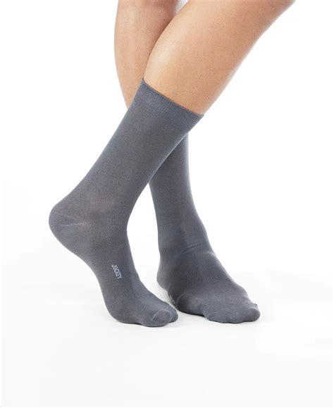 Buy Mercerized Cotton Crew Length Socks with StayFresh Treatment - Coal ...