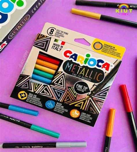 Tanjashop.com - Feutres Métalliques CARIOCA Pointe Fine & Couleurs Intenses