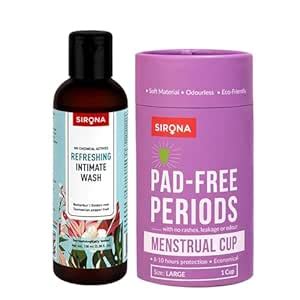 Sirona Reusable Menstrual Cup for Women- Large Size with Pouch and ...