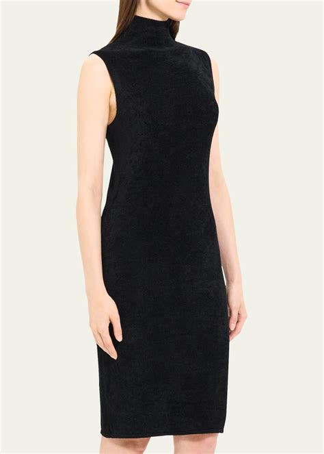 Theory Micro Velvet Sleeveless Turtleneck Dress - Bergdorf Goodman