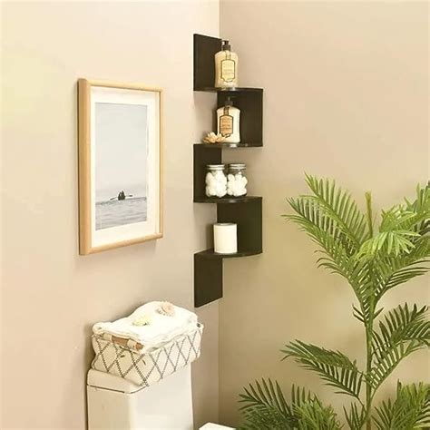 Woodkartindia Zigzag Floating Corner Wall Shelf Stand | Corner Shelf ...
