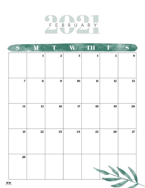 February 2021 Calendars - Free Printables | Printabulls
