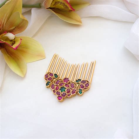Gold Look Real Kemp Bridal Hair Comb Pin