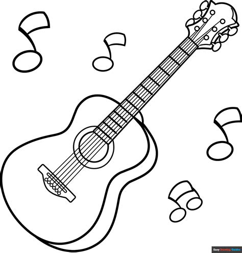 Coloring Page For Guitar