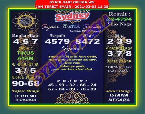 syair sdy selasa 8 agustus 2023