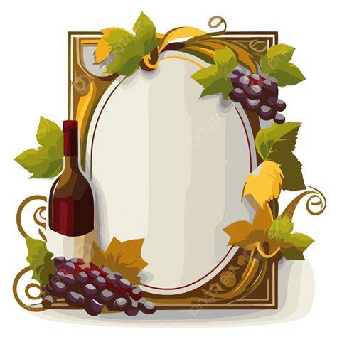 Wine Grapes Border Clip Art Grapes Vine With Wine Bottle And Wine