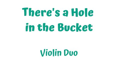 Hole In The Bucket Lyrics English at Jennifer Colbert blog