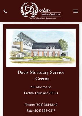 DAVIS MORTUARY SERVICES - Updated January 2026 - 230 Monroe St, Gretna ...