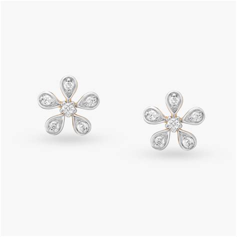 Floral Charm Diamond Stud Earrings