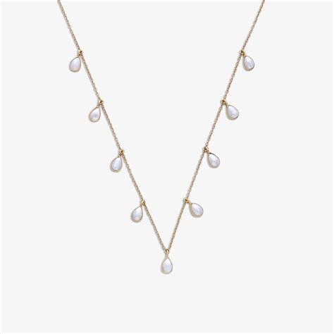 Rose Gold Plated Pearl Chain Necklace