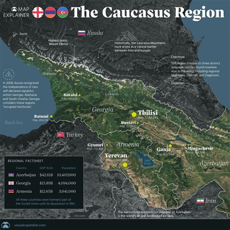 Caucasus Mtns On A Map
