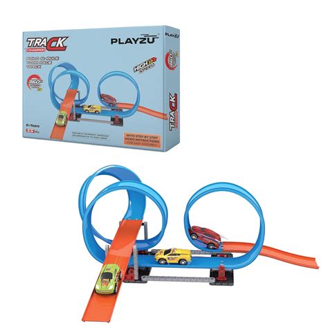Buy Playzu 55 pcs Triple 360 Degree Loops Racing Track Game with ...