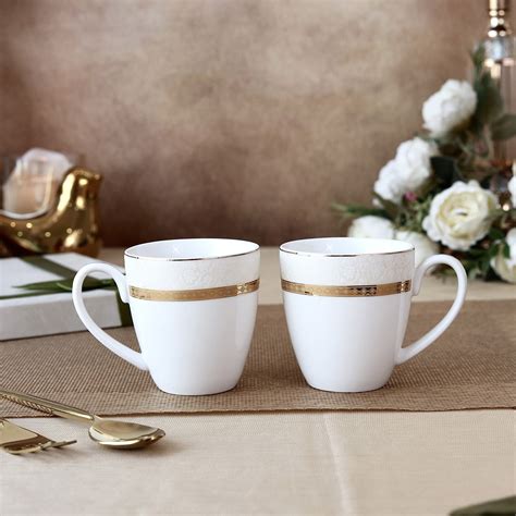 Opaline Gold Mug Set (Capacity 170 ML, Set of 6) – Vigneto