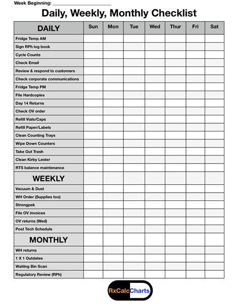 Customizable Daily, Weekly, Monthly Checklist - Etsy Canada