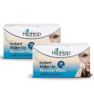 HipHop Instant MakeUp Remover Wipes (Pack of 2), Micellar Water with ...