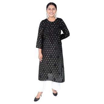Buy ELENORA Women Ethnic Motifs Hand Embroidered Chanderi Lucknowi ...