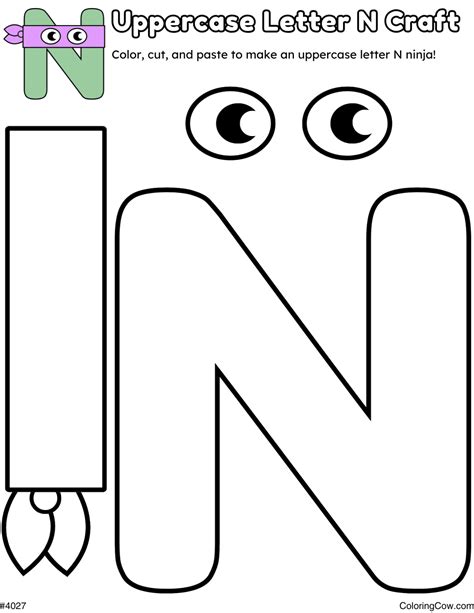 Uppercase Letter N Ninja Craft