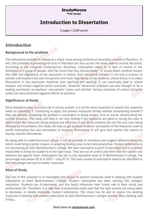 Image result for Dissertation Introduction Samples