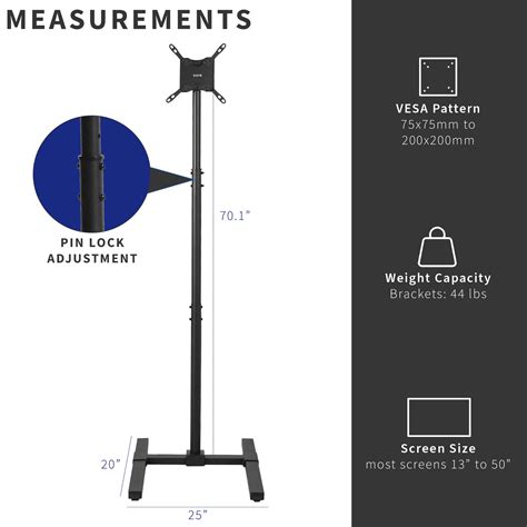 Snapklik.com : VIVO Extra Tall TV Floor Stand For 13 To 50 Inch Screens ...