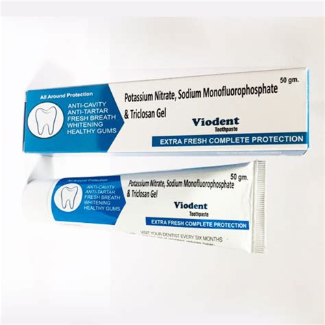 Potassium nitrate 5%w/w + Sodium monofluorophosphate 0.7%w/w + Triclos