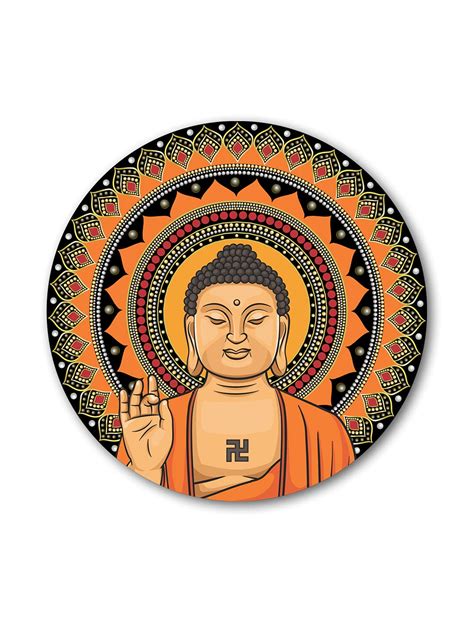 999STORE Blessing Buddha Round Shape Wall Painting (MDF_11X11 Inch ...