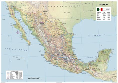 Physical map mexico