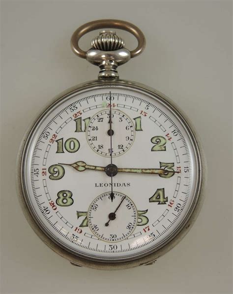 Silver Kriegsmarine chronograph pocket watch by Leonidas c1940