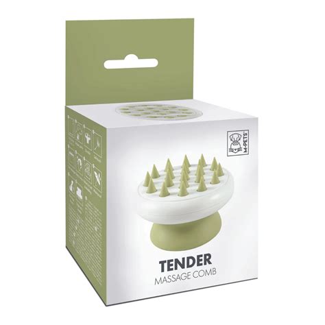 M-PETS SOFT MASSAGE COMB-SHARP TEETH GREEN - 10121999