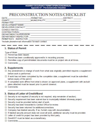 Image result for Pre-Construction Activities Checklist