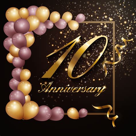 10 year anniversary celebration background banner design with lu 272813 ...