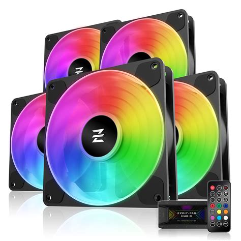 Buy EZDIY-FAB Cube Fan Pro RGB Case Fan 120mm with Fan Hub X and Remote ...