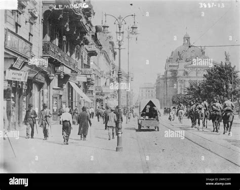 Lemberg, Photograph shows a street view of Lemberg, a city in the ...