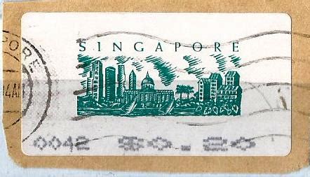 ATM Labels Singapore – Skyline of Singapore -1994 – Stamp Digest