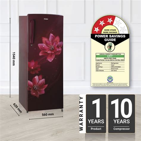 Haier 253 L Direct Cool Single Door 3 Star Refrigerator with DEFT ...