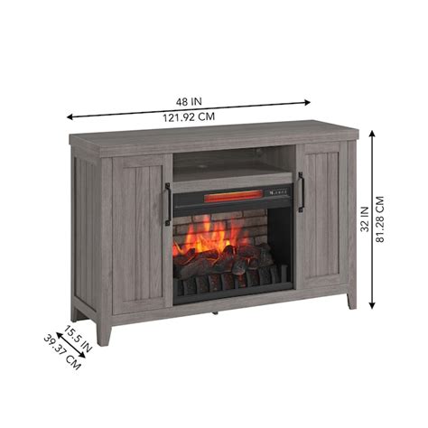 Style Selections 48-in W Iron Oak Free standing Infrared quartz Flat ...