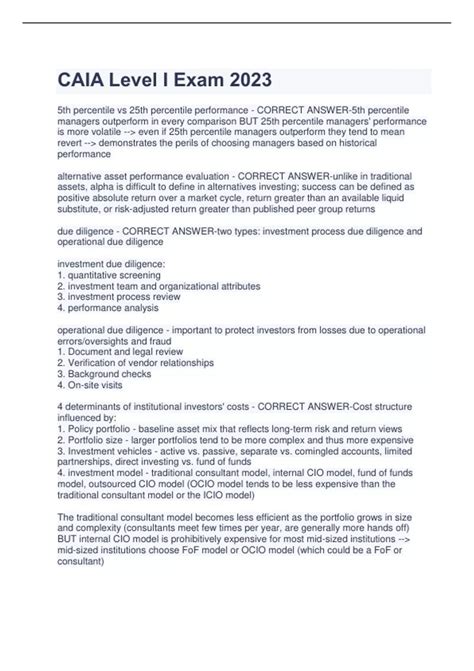 CAIA Level I Exam 2023 - CAIA - Chartered Alternative Investment ...