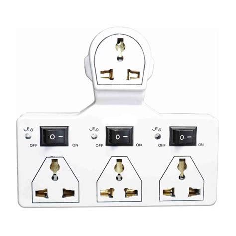 LTZ 3 Pin Multi Plug Socket Cordless Extension Board with Fuse & Short ...