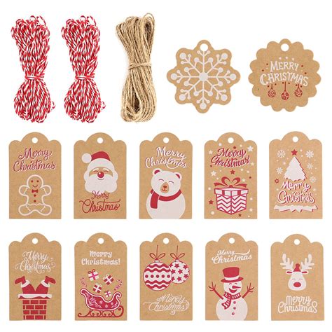 Buy 120 Pcs Kraft Paper Christmas Gift Tags in 12 Patterns with "to and ...
